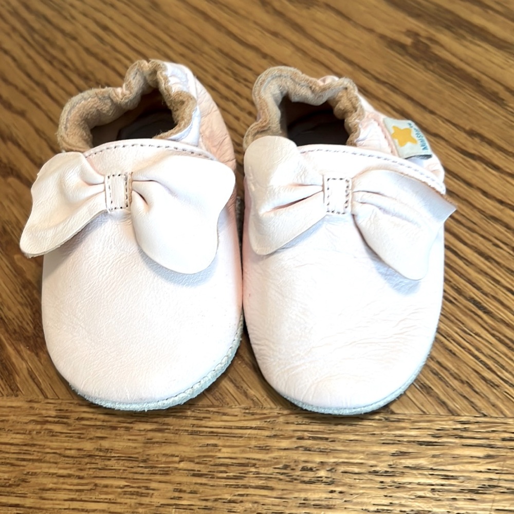 Mini Star Soft Leather Baby Shoes Moccasins Slip-on Girls 6-12 months